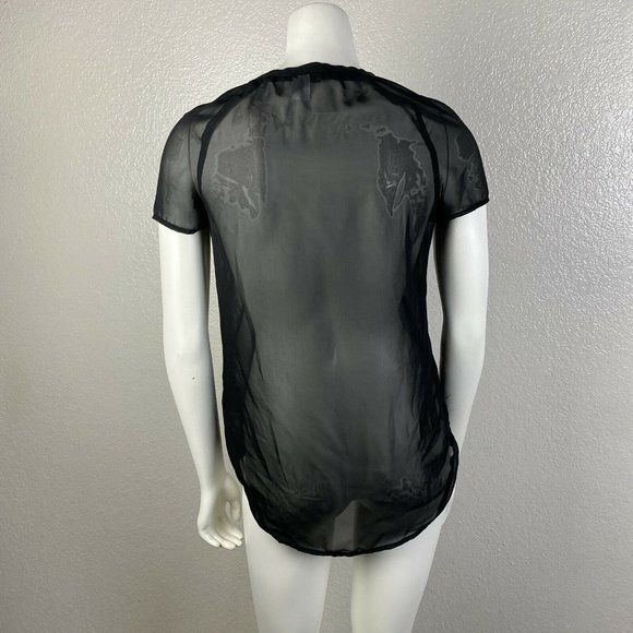 H&M Women's Tank Top Mesh Semi See Through Abstrac - Picture 4 of 6